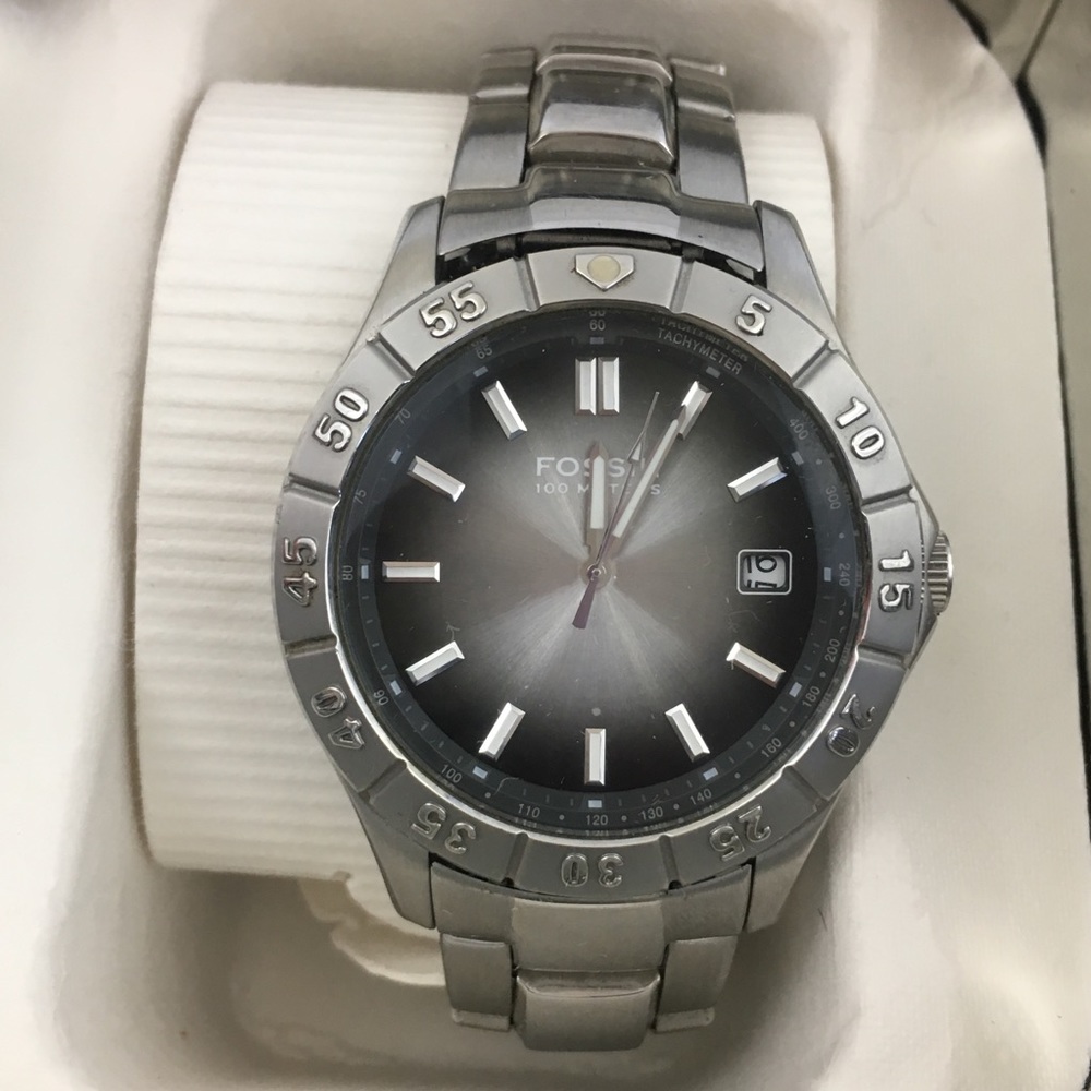 FOSSIL Silver Stainless Steel Band Men’s Watch